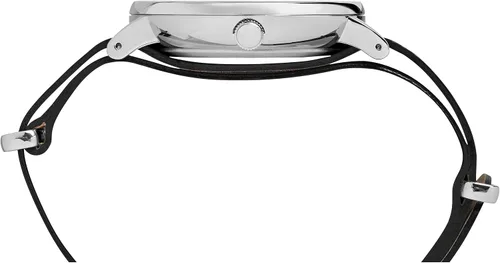 Vista 2 de Reloj Timex Southview con correa de piel para hombre, de 41mm, Negrotono plateado