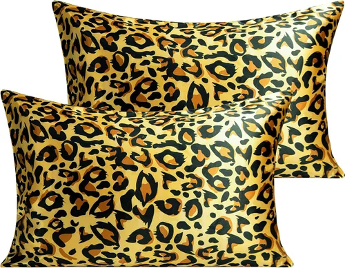 Vista 19 de BEDSUM Paquete de 2 fundas de almohada de satén de seda King para cabello y piel, suaves y lujosas, fundas de almohada con cierre de sobre, 20 x 36