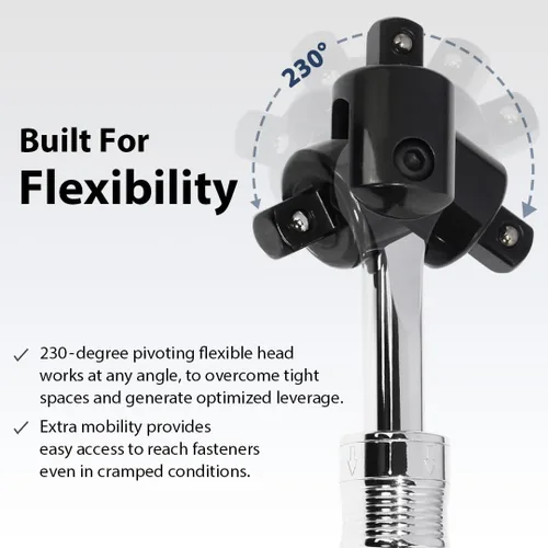 Vista 3 de FIRSTINFO Taiwán Barra de disyuntor extensible de 1/2 "con adaptador