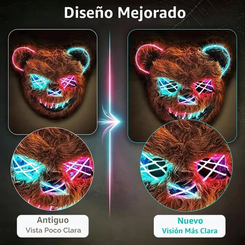 Vista 3 de Halloween Scary Mask, Easter Bear/Rabbit Mask , Cosplay Animal Mask Toys Máscara de oso