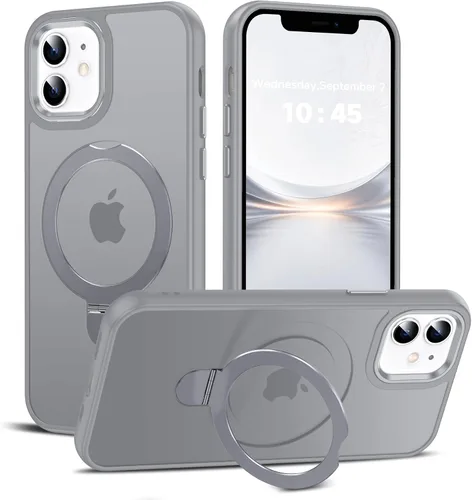 Vista 63 de LeYi Funda para iPhone 11 para MagSafe con soporte magnético, color negro