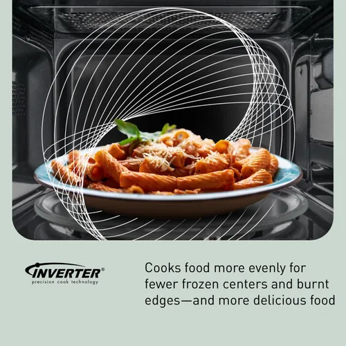 Vista 6 de Panasonic NN-SN68KS - Horno microondas compacto con potencia de 1200 W, sensor de cocción, botón de palomitas de maíz, descongelación rápida de 30