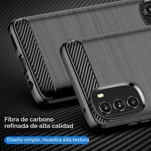 Vista 3 de Funda para Moto G 5G (2022) con protector de pantalla HD, parachoques de TPU antideslizante de absorción de golpes, funda protectora de goma suave