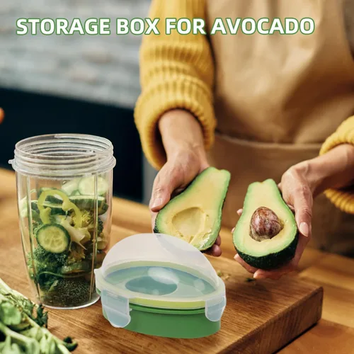 Vista 2 de DOITOOL Contenedor de almacenamiento de aguacate con tapa hermética, caja fresca transparente para conservador de frutas, reutilizable para 1 pieza
