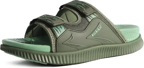 Vista 15 de KuaiLu Sandalias ortopédicas para hombre, atléticas, gruesas, para recuperación, deporte, correa ajustable, puntera abierta, sandalias para caminar