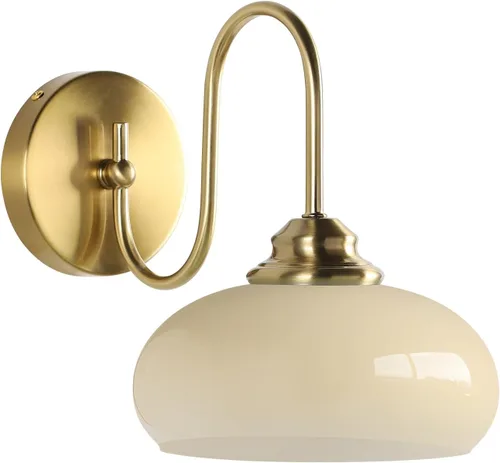 Vista 9 de KCO Lighting Aplique de Pared Rosa Dorado Cepillado Accesorios de Luz para Baño Lámpara de Pared de Globo de Vidrio Aplique de Pared Moderno