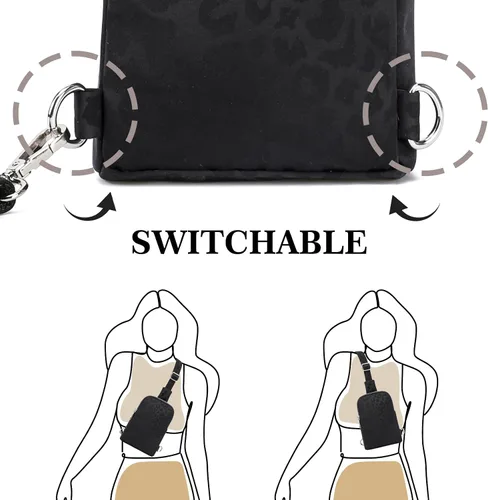 Vista 3 de INICAT Bolsos cruzados pequeños de nailon para mujer, bolsa de 1 litro para hombre, bolsa de hombro, riñonera, artículos esenciales de viaje