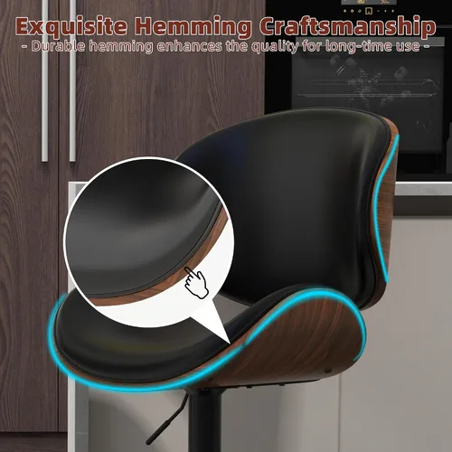 Vista 4 de civama Taburetes de bar 1 pieza para encimera de cocina, sillas de altura de barra ajustable, taburetes de bar giratorios modernos con asiento