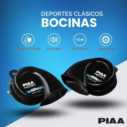 Vista 2 de PIAA 85115 Superior 112Db 330Hz y 400Hz Bocina de graves de doble tono, negra