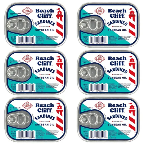 Vista 15 de Beach Cliff Sardinas Silvestres en Salsa Picante de Louisiana, lata de 3.75 oz - 14g de proteína por porción - Sin gluten, apto para dieta keto