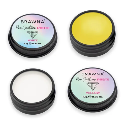 Vista 6 de BRAWNA Eyebrow Mapping Kit - 1 Countour White Mapping Paste, 2 Angled Eyebrow Brush - Brow Mapping Supplies - PMU & Microblading Supply