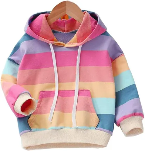 Vista 2 de Sudadera de manga larga con capucha y bolsillo de canguro, para niñas pequeñas, para otoño e invierno