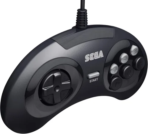 Vista 3 de Retro-Bit Official Sega Genesis USB Controller 6-Button Arcade Pad for Sega Genesis Mini, PS3, PC, Mac, Steam, Switch - USB Port - (Black)