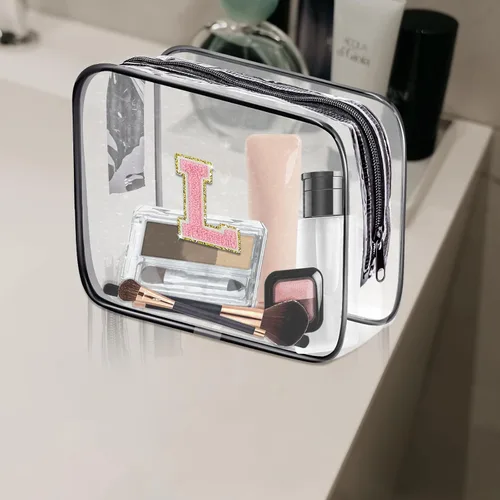 Vista 6 de Bolsa de aseo transparente Fodofodo, bolsa de aseo de viaje portátil, bolsa de maquillaje impermeable, organizador de almacenamiento de cosméticos