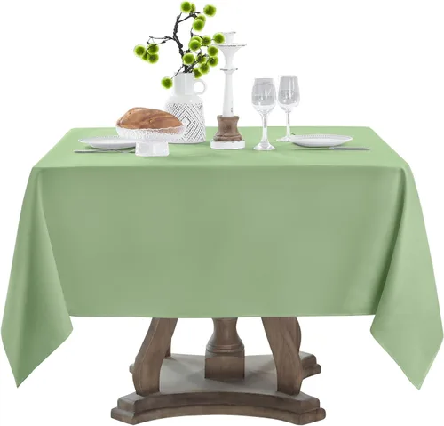 Vista 26 de Mantel Cuadrado 52 x 52 Pulgadas Manteles Negros Resistente a Manchas y Arrugas Lavable de Poliéster para Fiestas, Buffets y Bodas Mantel