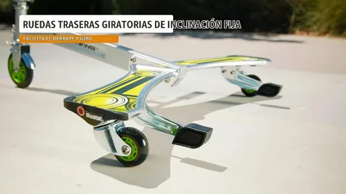 Vista 3 de Razor Patinete con ruedas PowerWing Plata/Verde DLX