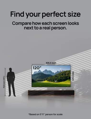 Vista 8 de AWOL Aetherion Pro 4K 3D proyector de tiro ultra corto y paquete de pantalla de proyector blanco mate de 120 pulgadas (Aetherion Pro y MW-120)