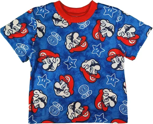 Vista 4 de SUPER MARIO Conjunto de pijama de jersey de 3 piezas para niño
