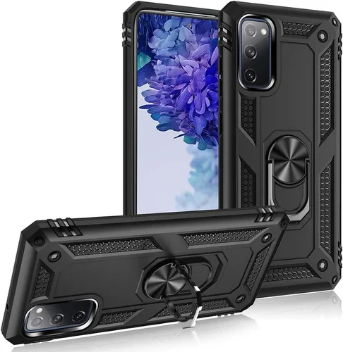 Vista 2 de Funda de grado militar para Samsung Galaxy S20 FE Funda Galaxy S20 FE 5G Funda 360 metal giratorio anillo soporte soporte Armadura resistente a