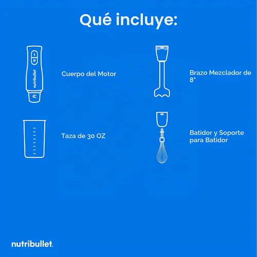 Vista 9 de nutribullet Batidora de inmersión Lite gris oscuro