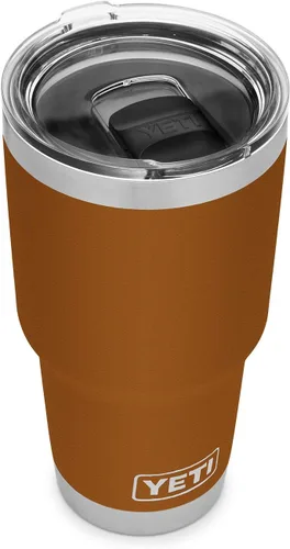 Vista 26 de YETI Rambler - Vaso de 30 oz, acero inoxidable, aislado al vacío con tapa MagSlider, color carmesí Amarillo