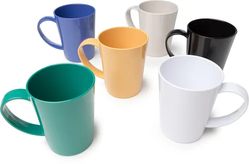 Vista 10 de Carlisle FoodService Products Taza Taza de Café de Plástico con Asa Grande para Bufés, Hogar y Restaurante, Tritan, 12 Onzas, Negro, (Paquete de 12)
