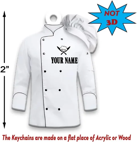 Vista 4 de IZI POD Llavero personalizado con forma de chef, llaveros de chef personalizados para regalos de hombres, llavero de regalo para chef (estilo 3), S1