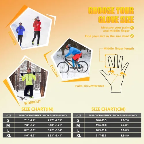 Vista 6 de ihuan Guantes de invierno para hombres y mujeres, guantes de clima frío para correr, ciclismo, guantes impermeables para la nieve, guantes cálidos