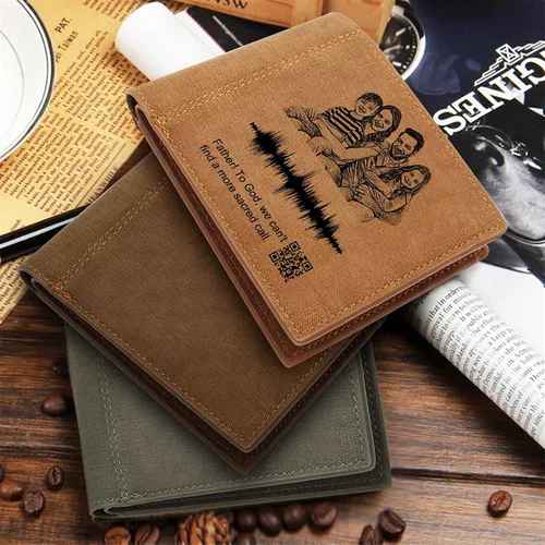 Vista 6 de Carteras de fotos personalizadas para hombresCartera grabada personalizadaRegalos personalizados para el padreMaridoHijo