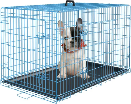 Vista 19 de PayLessHere Jaula para Perros de 46 cm para Perros Pequeños, Jaula de Metal de Puerta Única Plegable para Viajes, Interior y Exterior, con Divisores