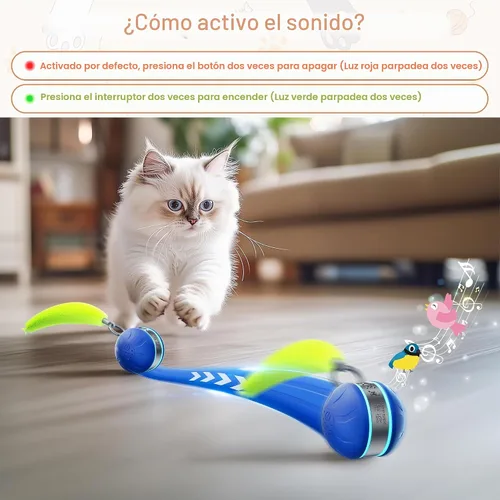 Vista 4 de Speedy 2.0 Tail - Juguetes interactivos para gatos adultos aburridos de interior, bolas de juguete automáticas recargables para gatos que se mueven