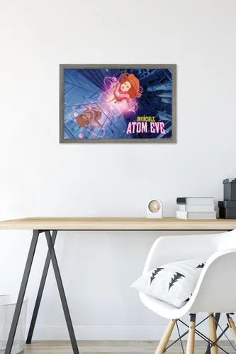 Vista 6 de Invincible: Season 2 - Póster de pared de una hoja de Atom Eve, 22.4 pulgadas de largo x 14.7 pulgadas de ancho, versión enmarcada de madera