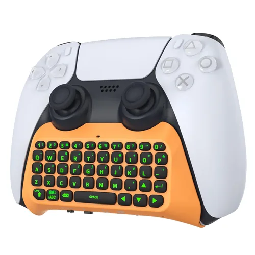 Vista 10 de MoKo Keyboard for PS5 Controller with Green Backlight, Bluetooth Wireless Mini Keypad Chatpad for PlayStation 5, Built-in Speaker & 3.5mm Audio Jack