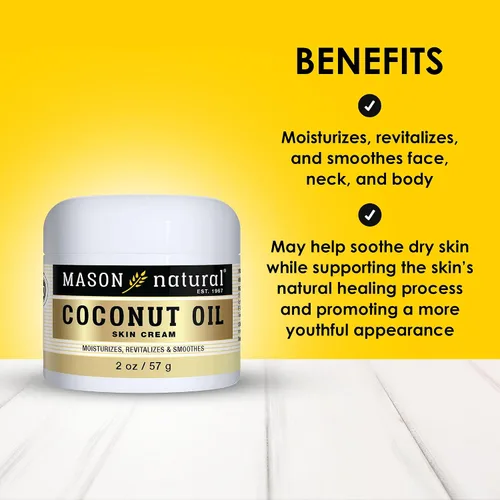Vista 2 de MASON NATURAL Crema de belleza de aceite de coco, hidratante hidratante con colágeno para una piel suave y firme, 2 onzas