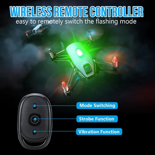 Vista 6 de 4 Piezas Luces Estroboscópicas Inalámbricas con Control Remoto - MIRUNNY 7 Colores Alta Luminosidad Anti Colisión Luces Intermitentes Recargables