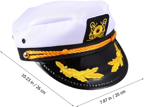 Vista 4 de PRETYZOOM 2 sombreros de capitán para actividades al aire libre para cosplay, fiestas temáticas náuticas y uso casual, adecuado para todas las edades