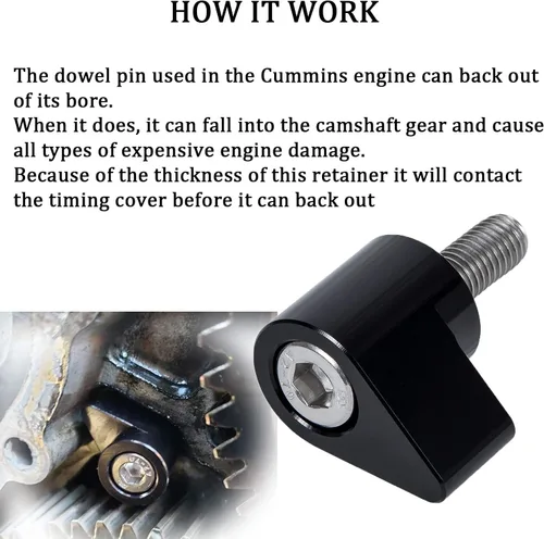 Vista 2 de Kit de reparación KDP de pasador Killer para 1989-1998 para Dodge Cummins 12 motores de válvulas 5.9BT (negro)