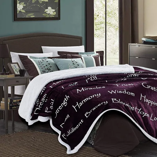 Vista 8 de Chanasya Manta Decorativa de Regalo Inspiradora Premium de Amor y Alegría - Sherpa Acogedora, Cálida y Esponjosa - Regalo Perfecto de Cuidado