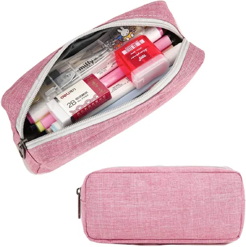 Vista 9 de Della Gao - Estuche pequeño para lápices de gran capacidad, bolsa para marcadores y lápices, bolsa para monedas, organizador de papelería de oficina