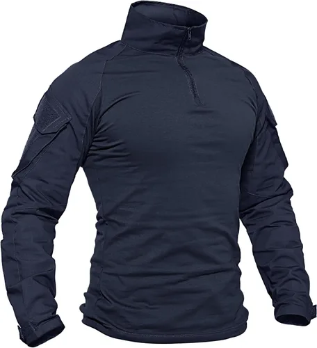 Vista 9 de TACVASEN Camisa táctica de combate de manga larga para hombre con Verde militar