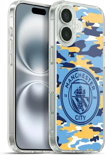 Vista 215 de Head Case Designs Funda de gel con licencia oficial del Manchester City Man City FC Blue Moon Badge Camou [protección de grado militar] compatible