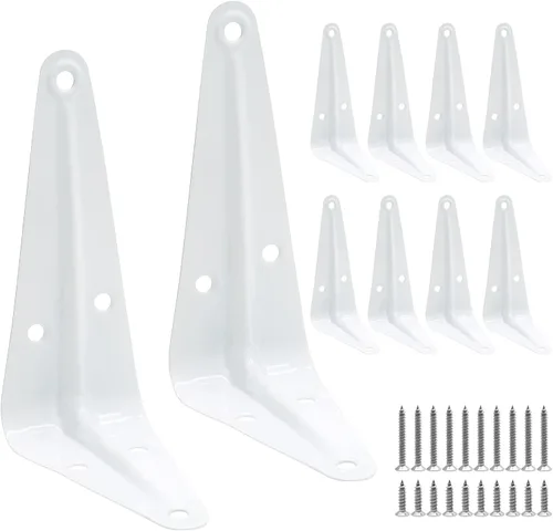 Vista 11 de Uenhoy Paquete de 10 soportes de estante negros de 4 x 3 pulgadas, soportes flotantes de metal resistentes para montaje en pared, soportes