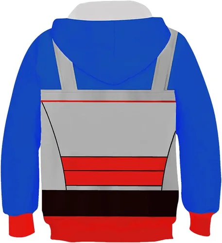 Vista 2 de Sudadera con capucha para niños, disfraz de cosplay, sudadera estampada para Halloween para niños y niñas