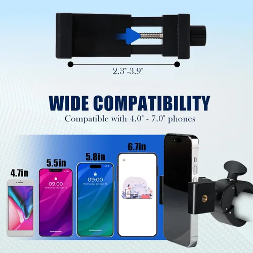 Vista 2 de ONEDONE Soporte universal para teléfono para cochecito, carrito de golf, carritos de compras, scooter, soporte para teléfono celular, usos