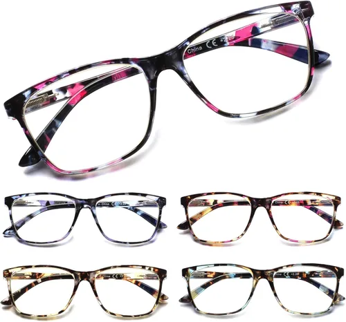Vista 17 de SIGVAN Lentes de lectura para mujer, con bloqueo de luz azul, bisagra de resorte, diseño de moda, lentes con estampado para mujer