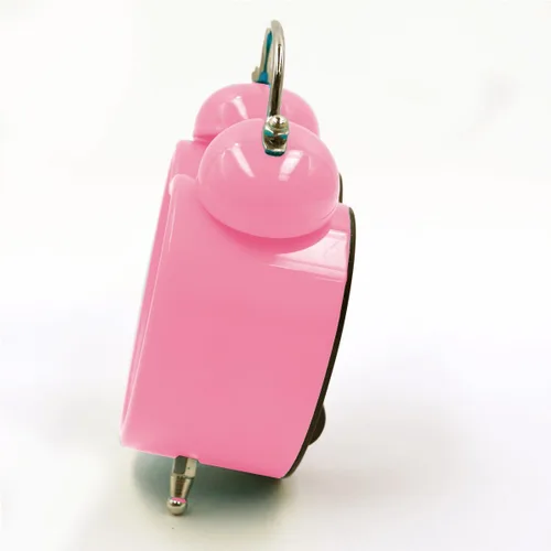 Vista 4 de Reloj despertador de plástico con forma de corazón pequeño de 3 pulgadas con forma de corazón duro, silencioso, analógico, de cuarzo