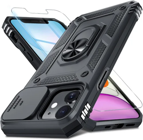 Vista 67 de Janmitta Funda para iPhone 8 Plus/7 Plus/6 Plus, Cubierta de Teléfono con Cubierta Deslizante Integrada para Lente de Cámara + Protector
