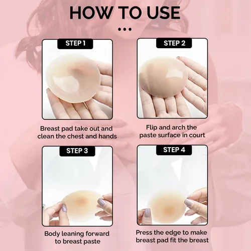 Vista 4 de Taesha Reusable Nipple Covers for Women - Silicone Pasties with Travel Box, Braless Support for Backless Dresses