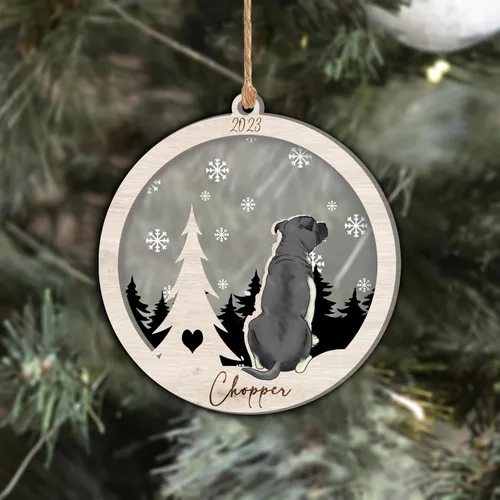 Vista 311 de Nazenti Adorno de Navidad conmemorativo personalizado, regalo personalizado de recuerdo de perro, condolencias por pérdida de mascotas, sabueso