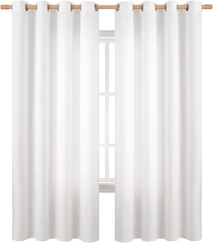 Vista 50 de BGment Cortinas de Lino Beige de 63 Pulgadas de Largo 2 Paneles - Tratamientos para Ventanas con Textura de Arpillera Filtrantes de Luz Cortinas